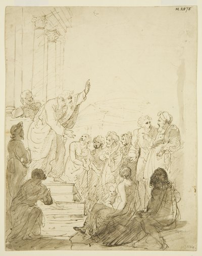 Boceto original para el retablo en St Pauls de Edward Bird