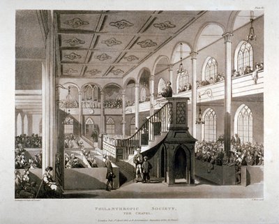Capilla de la Institución de la Sociedad Filantrópica, London Road, Southwark, Londres, 1809 de Edward Blackburn