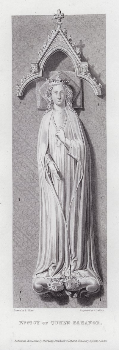 Efigie de la Reina Leonor (grabado) de Edward Blore