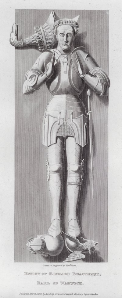 Efigie de Richard Beauchamp, Conde de Warwick (grabado) de Edward Blore