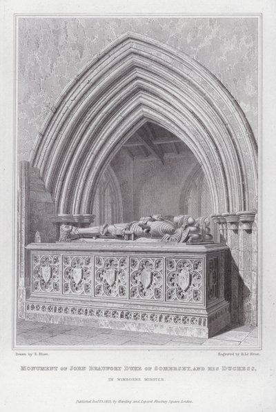 Monumento de John Beaufort Duque de Somerset, y su Duquesa, en Wimborne Minster de Edward Blore