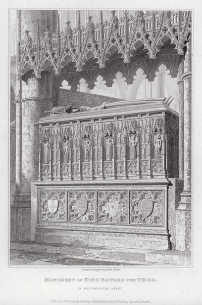 Monumento del Rey Eduardo III, en la Abadía de Westminster de Edward Blore