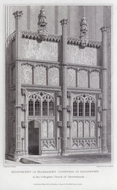 Monumento de Margaret Condesa de Salisbury, en la Iglesia Colegiada de Christchurch de Edward Blore