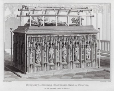 Monumento de Richard Beauchamp, conde de Warwick, en la Capilla Beauchamp en Warwick (grabado) de Edward Blore