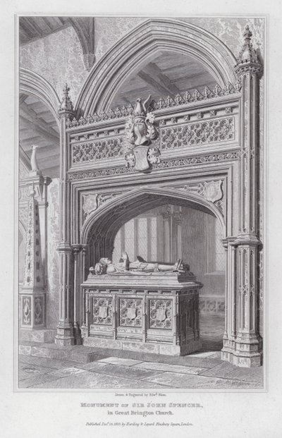 Monumento de Sir John Spencer, en la Iglesia de Great Brington de Edward Blore