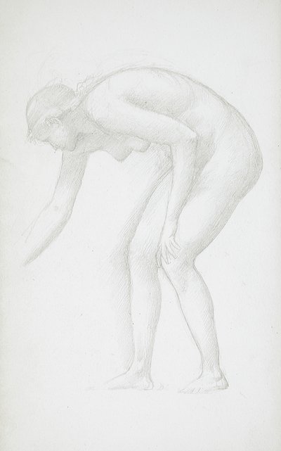 Desnudo femenino inclinado de Edward Burne-Jones