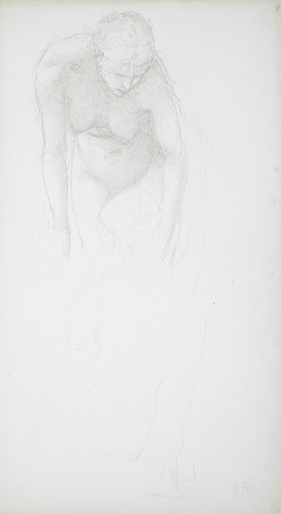 Desnudo femenino inclinado de Edward Burne-Jones