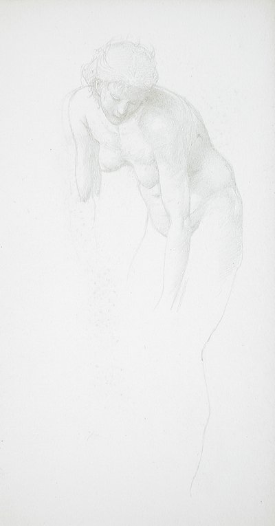 Desnudo femenino inclinado de Edward Burne-Jones