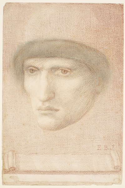 Retrato Masculino - posiblemente Dante o estudio para la Serie de San Jorge de Edward Burne Jones
