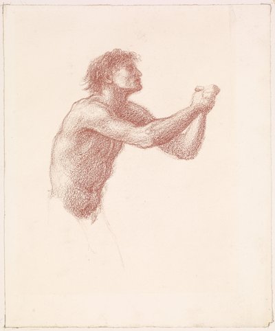 La Colina de Venus - Desnudo Masculino - Estudio de uno de los Segadores para Segadores Apelando a Venus de Edward Burne-Jones
