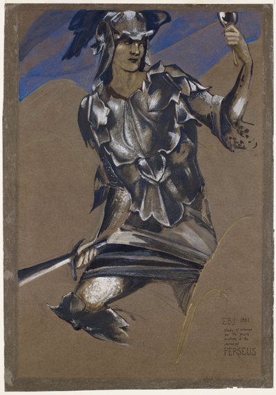 La serie de Perseo - Estudio de Perseo en armadura para El hallazgo de Medusa de Edward Burne-Jones