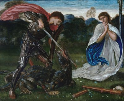 La lucha: San Jorge mata al dragón VI de Edward Burne-Jones
