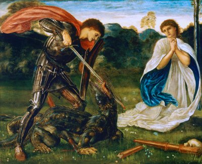 La lucha: San Jorge mata al dragón VI de Edward Burne-Jones