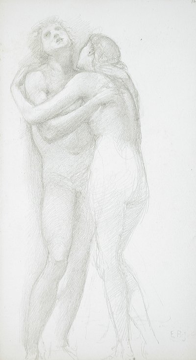 Dos desnudos abrazándose de Edward Burne-Jones