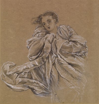 Invierno - Estudio de drapeado volador de Edward Burne Jones
