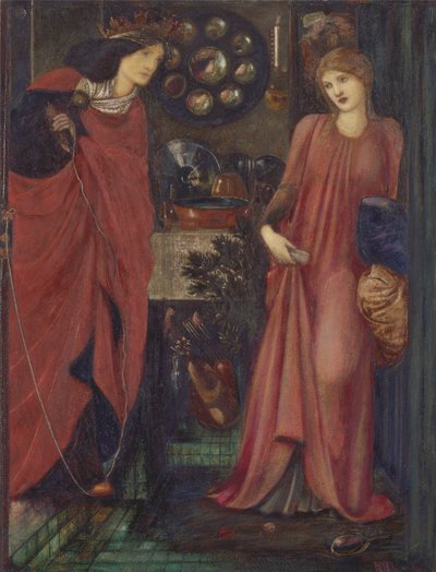 La bella Rosamund y la reina Eleanor de Edward Burne Jones