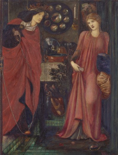 La bella Rosamund y la reina Eleanor de Edward Burne Jones