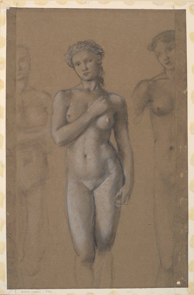 Desnudo femenino - Tres estudios, posiblemente para Venus de Edward Burne Jones