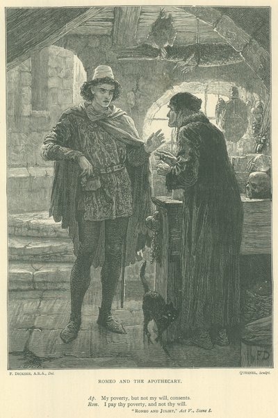 Ilustración para Romeo y Julieta de Edward Burne Jones