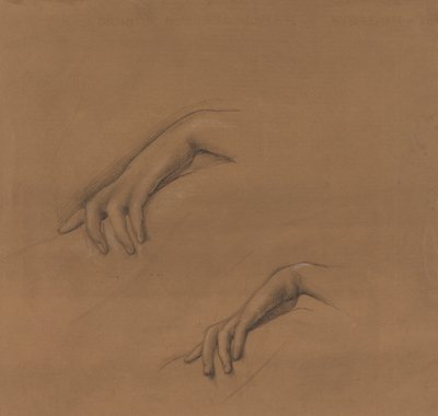 Estudios para una mano en Los fuegos de Dios de Edward Burne Jones