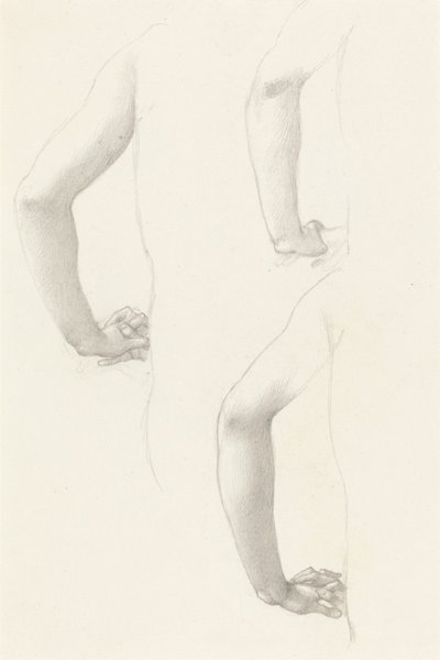 Estudios de un brazo y unas manos de Edward Burne Jones