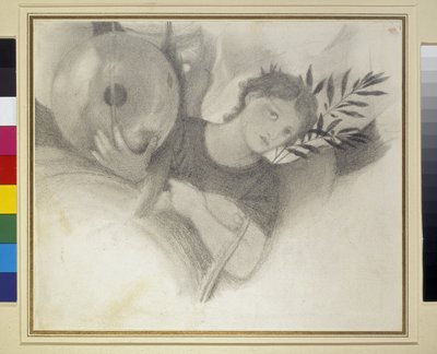 Estudio para una cabeza en Los días de la creación, c. 1871 - 1875 de Edward Burne Jones