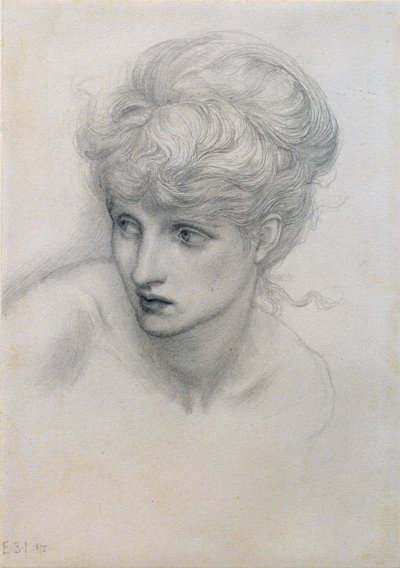 Estudio de la cabeza de una niña de Edward Burne Jones