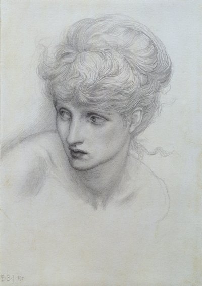 Estudio de la cabeza de una niña de Edward Burne Jones