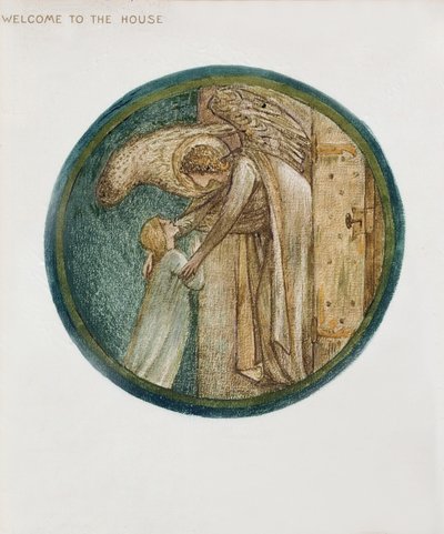 El Libro de las Flores: XXXI. Bienvenido a la Casa, 1905 (litografía con gouache sobre papel) de Edward Burne Jones