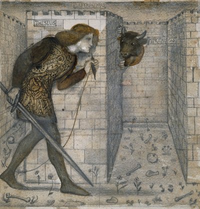Diseño de baldosas - Teseo y el Minotauro en el Laberinto de Edward Burne Jones