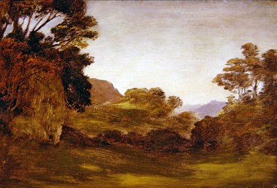 Un camino a través de un paisaje boscoso de Edward Calvert