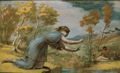 Psique en el arroyo de Edward Calvert