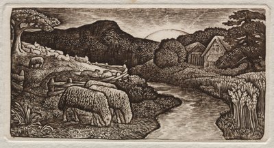 Las Ovejas de Su Pastizal de Edward Calvert