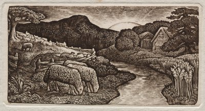 Las ovejas de su pasto, 1828 de Edward Calvert
