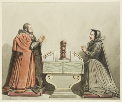 Figuras de Robert Aldworth y su esposa en la Iglesia de San Pedro de Edward Cashin