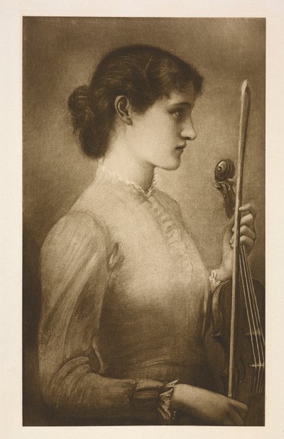 Un retrato. Reproducción del cuadro del artista prerrafaelita Edward Burne-Jones. de Edward Coley (after) Burne Jones