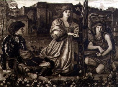 Canto de amor, grabado por Robert W. Macbeth (1848-1910) pub. por The Fine Art Society de Edward Coley (after) Burne Jones