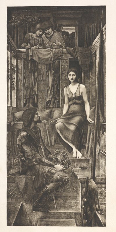 El rey Cophetua y la doncella mendiga (grabado) de Edward Coley (after) Burne Jones