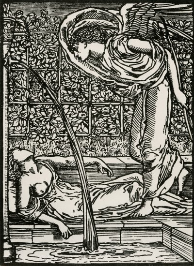 El Primer Encuentro de Cupido con Psique de Edward Coley (after) Burne Jones