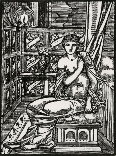 Psique Esperando a Cupido de Edward Coley (after) Burne Jones
