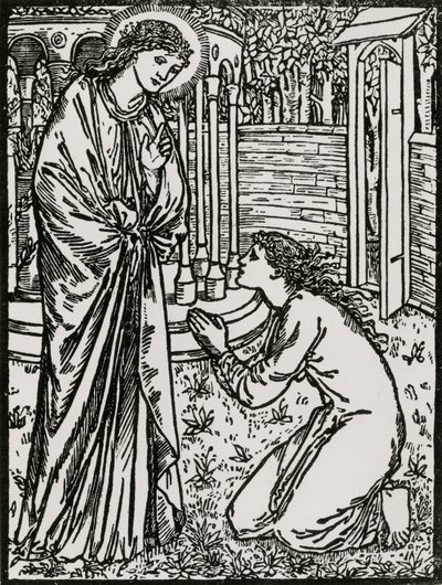 Psique y Juno de Edward Coley (after) Burne Jones