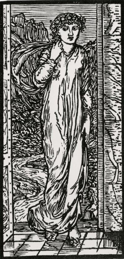 Psique en el jardín de Edward Coley (after) Burne Jones