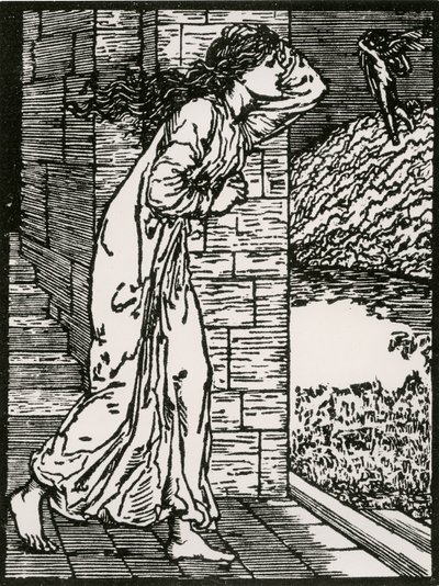 Psique saliendo apresurada del Palacio de Edward Coley (after) Burne Jones