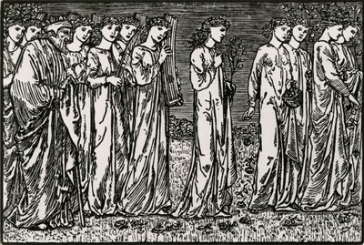 La Procesión a la Colina de Edward Coley (after) Burne Jones