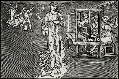 Las mujeres tejedoras de Edward Coley (after) Burne Jones