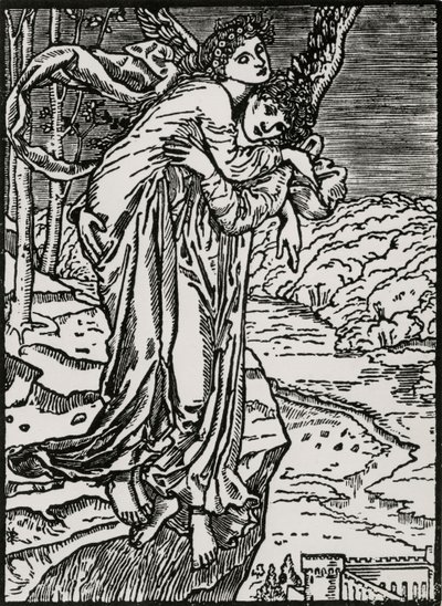 Zéfiro y Psique de Edward Coley (after) Burne Jones