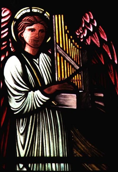 Ángel con órgano portativo de Sir Edward Burne-Jones (1833-98) de Edward Coley Burne Jones