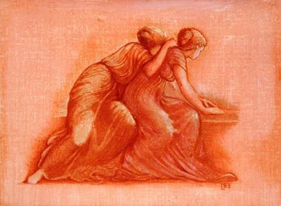 Figuras en un balcón de Edward Coley Burne Jones
