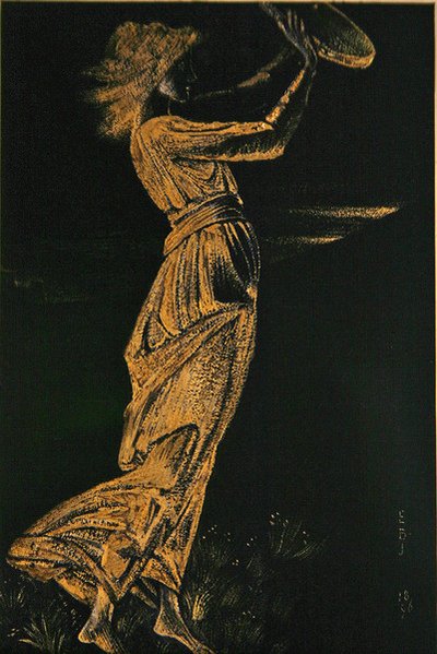 Niña con pandereta de Edward Coley Burne Jones