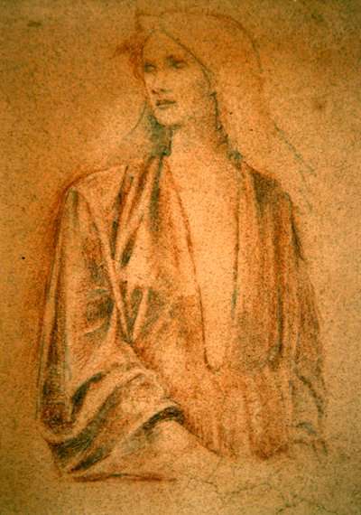 Retrato de una niña - Estudio para Arturo en Avalon, c.1890 de Edward Coley Burne Jones